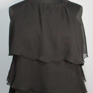 Black 3 Tier Ruffle Blouse